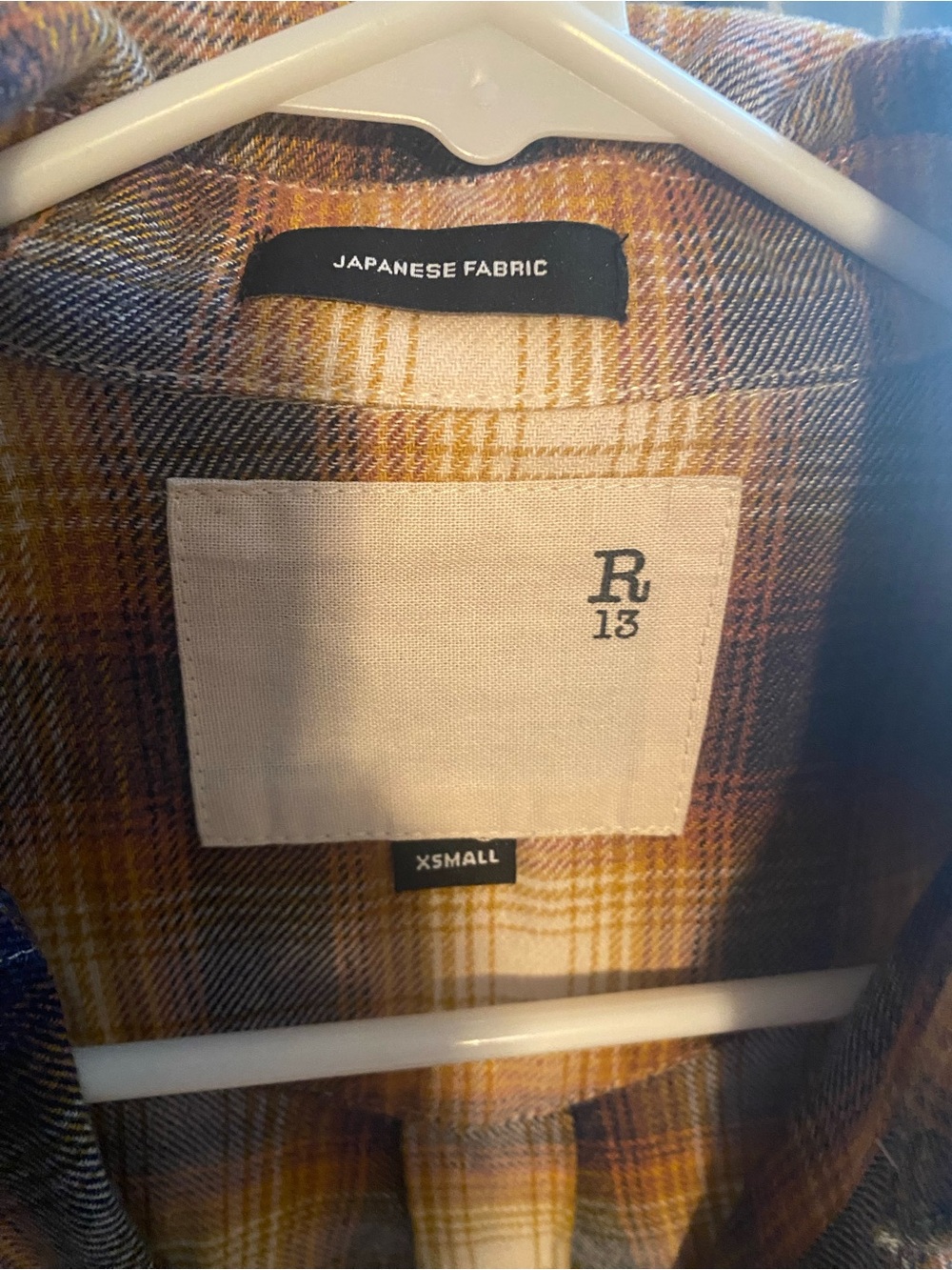 R13 Plaid Button-Down Shirt - Brown & Cream - Picture 3 of 5